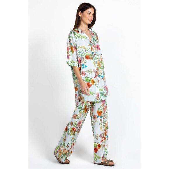 Johnny Was Liliana Oversized Weekend Tunic Shirt Top Floral Print Silk Size XS - Picture 9 of 9